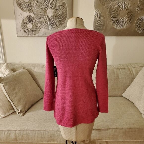 NIC+ZOE  Cross Stitch Sweater sz XS in Pink - Picture 7 of 13